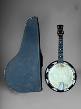 Rare Vintage 1940s Fitzroy 4 String Banjolele Original Case Banjo Ukulele Melody
