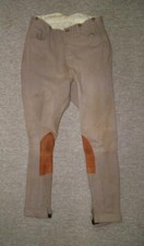 Vintage Gents Brown Cavalry Twill Fishtail Back Breeches To Fit A 32" Waist