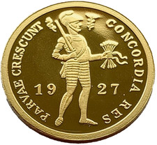 333 solid Gold 1927 Ducat Wilhelmina Netherlands medal token