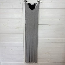 THE WHITE COMPANY Nightdress Womens Size UK 12 Grey Maxi Ribbed Nightie Dress