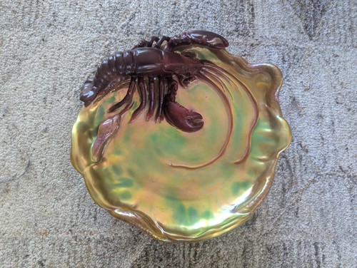 Zsolnay vintage lobster dish - zsolnay,