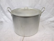 Vintage Aluminium 10L Lidded Cooking Pot with Handles.