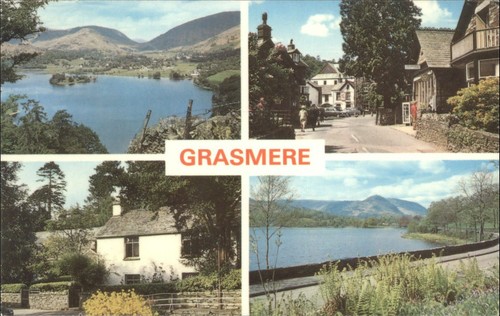Vintage grasmere postcard lake - vintage,