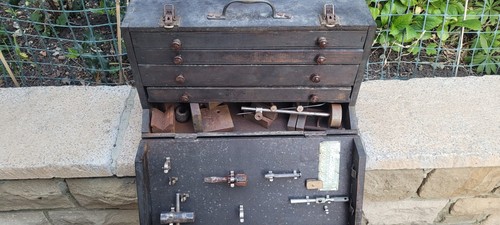 Vintage engineers toolbox with - toolbox,