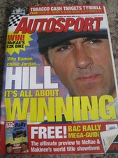 AUTOSPORT NOV 1997 DAMON HILL JORDAN RAC RALLY TYRRELL TAKEOVER BURNS MCRAE ZONT