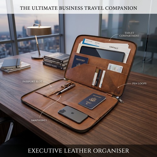 Full grain leather portfolio - full,