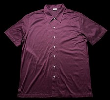 BNWOT Men’s Brioni Burgundy Mercerised Jersey Cotton Shirt 3XL Made In Italy