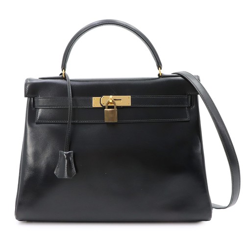 Hermes kelly box calf black - hermes,