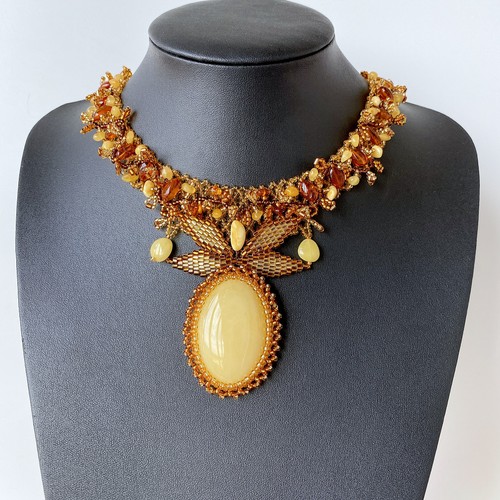 Amber cleopatra necklace - amber,