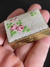 Vintage Floral Enamel Pill Box