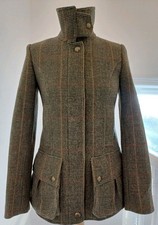 Joules Tweed Field Jacket Size 8 VGC Toad Green A364