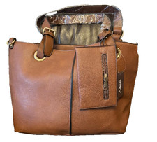 Clarks 3pc Tan Leather bag