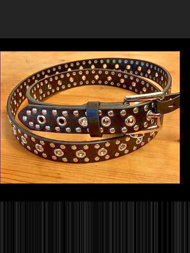 Unisex black studded belt - black, goth