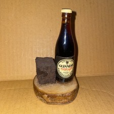 Vintage Miniature Guinness Extra Stout Bottle Mounted On A Base (wooden?) 10.5cm