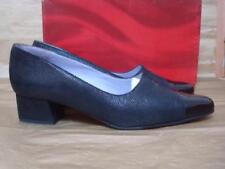 VAN DAL UK 5 1/2 D SONYA BLACK SUEDE & PATENT LOW BLOCK HEEL SLIP ON SHOES BOXED