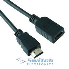 HDMI Extension Cable Lead Male Plug to Female Socket Gold Plated 50cm to 5m