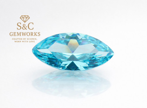 Aqua blue marquise cut cubic - cut,