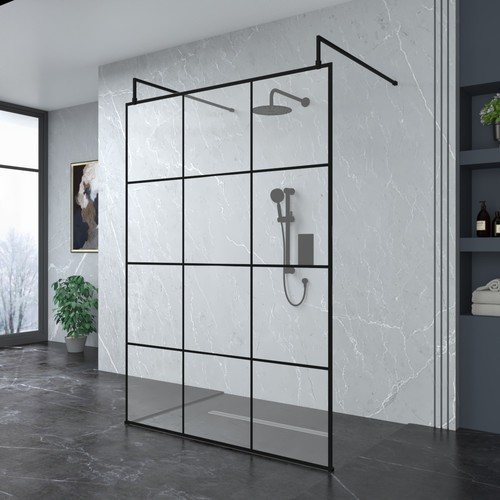 Black grid glass walk - black,