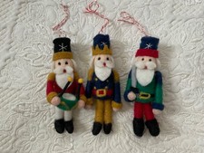 3 x Felt Soldier Christmas Tree Decorations Drummer