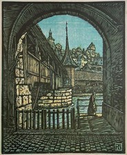 Pencil Signed Woodcut - Giuseppe Haas-Triverio (1889-1963) - Lucerne Switzerland