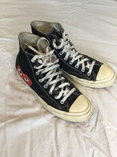 Comme Des Garçons + Converse Black High Tops UK Size 10
