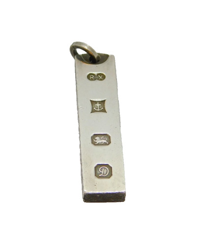 Sterling silver hallmark ingot - silver,