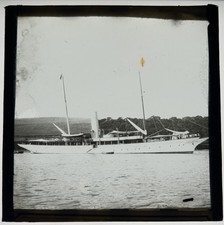 Magic Lantern Slide. Steam Yacht. c.1890-1910