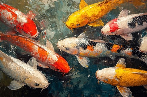 Japanese koi carp fish canvas - koi,