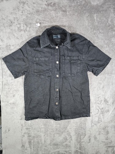 Asos black denim shacket shirt - black,