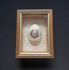 Vintage Framed Ceramic Plaque Irish Setter Dog On Oval Decorative Plaque