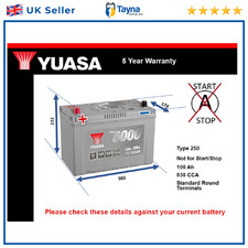 Car Battery YBX5334 Yuasa 250
