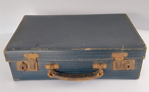 Vintage luggage small blue - luggage,