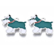 Enamel Dog Charms Schnauzer