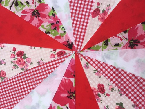 Handmade fabric bunting 40ft - fabric,