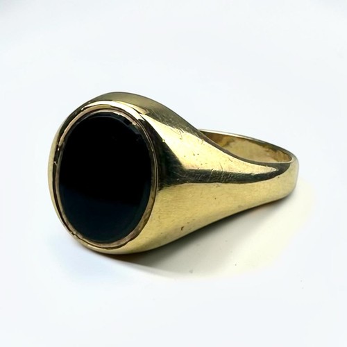 Vintage men 9ct gold oval - 9ct,