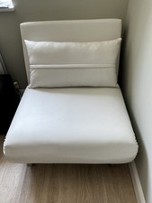 Dwell white faux leather chair/sofa bed Single Foldable Adjustable Bed