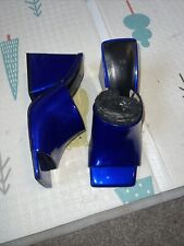 Zara Size 6 Metallic Blue Heel Mule 