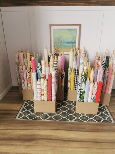 Dolls house fabric roll - house,