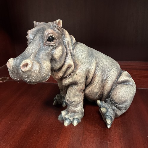 Vintage studio pottery hippo - studio,