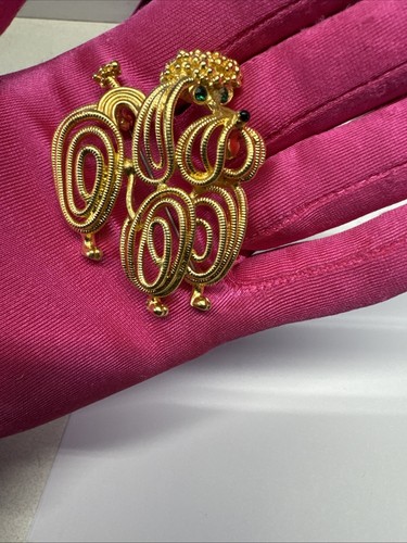 Vintage gold tone poodle - gold,