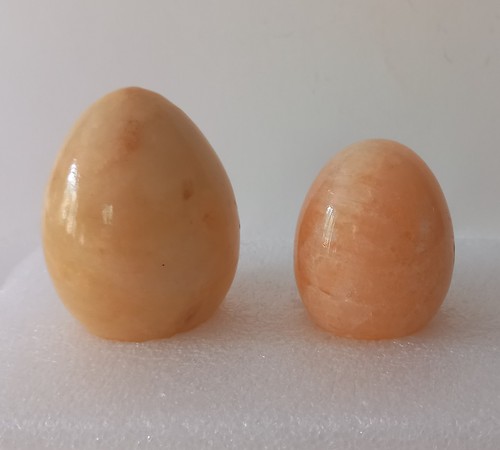Pair polished honey marble - pair,