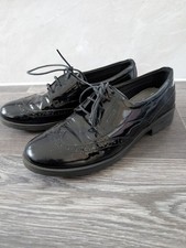 Girls Geox Jr Agata D Italian Patent Leather school Shoes (Black, 6UK)