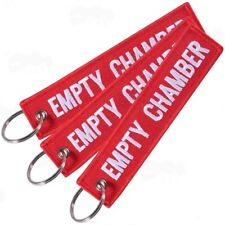 3 x Rifle Embroided White Empty Chamber Text Red Flag Keychain SAFETY ECI  OBI