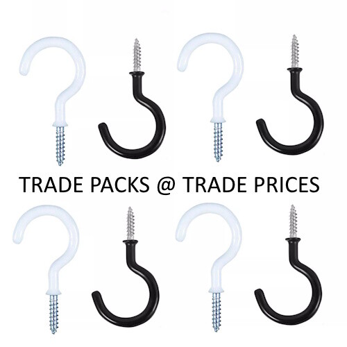 Black white hooks - white, pack