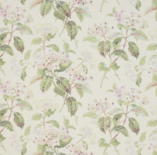 COLEFAX AND FOWLER CURTAIN FABRIC Eloise 8.8 METRES IVORY/GREEN  100% LINEN