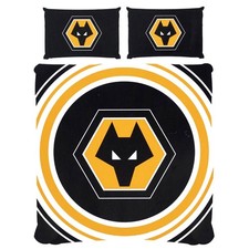 Official Wolverhampton Wanderers FC Wolves Double Duvet Bedding Set reversible