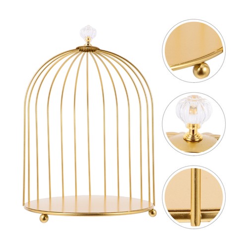 Golden rustic birdcage cake - golden,
