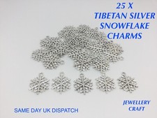 25 X TIBETAN METAL SNOWFLAKE