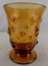 Signed Thomas 'Webb England' art glass hobnail vase.