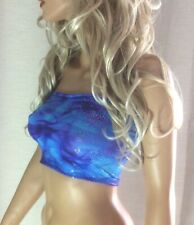 Boob Tube Top Blue Glitter